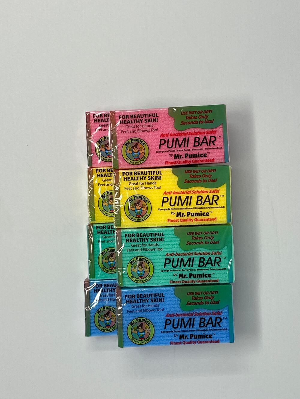 Mr. Pumice Pumi Bar for Beautiful Healthy Skin Total 8 bars each sealed